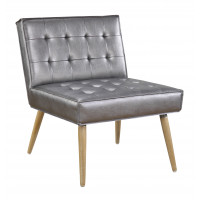 OSP Home Furnishings AMT51T-S52 Amity Tufted Accent Chair in Sizzle Pewter Fabric with Solid Wood Legs